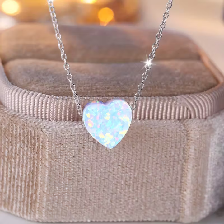 Collana con Pendente in Opale Argento Minimalista