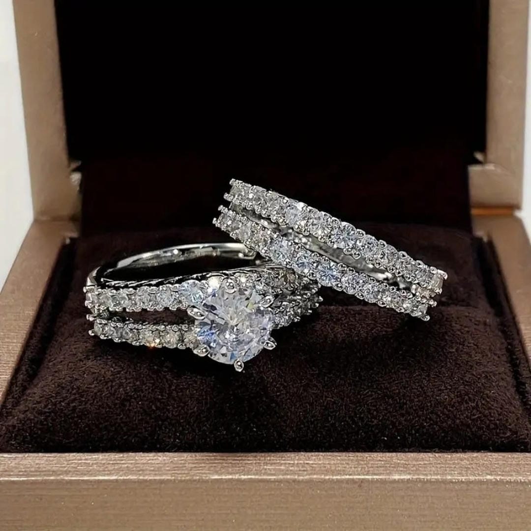 Set Anello Halo Radiante