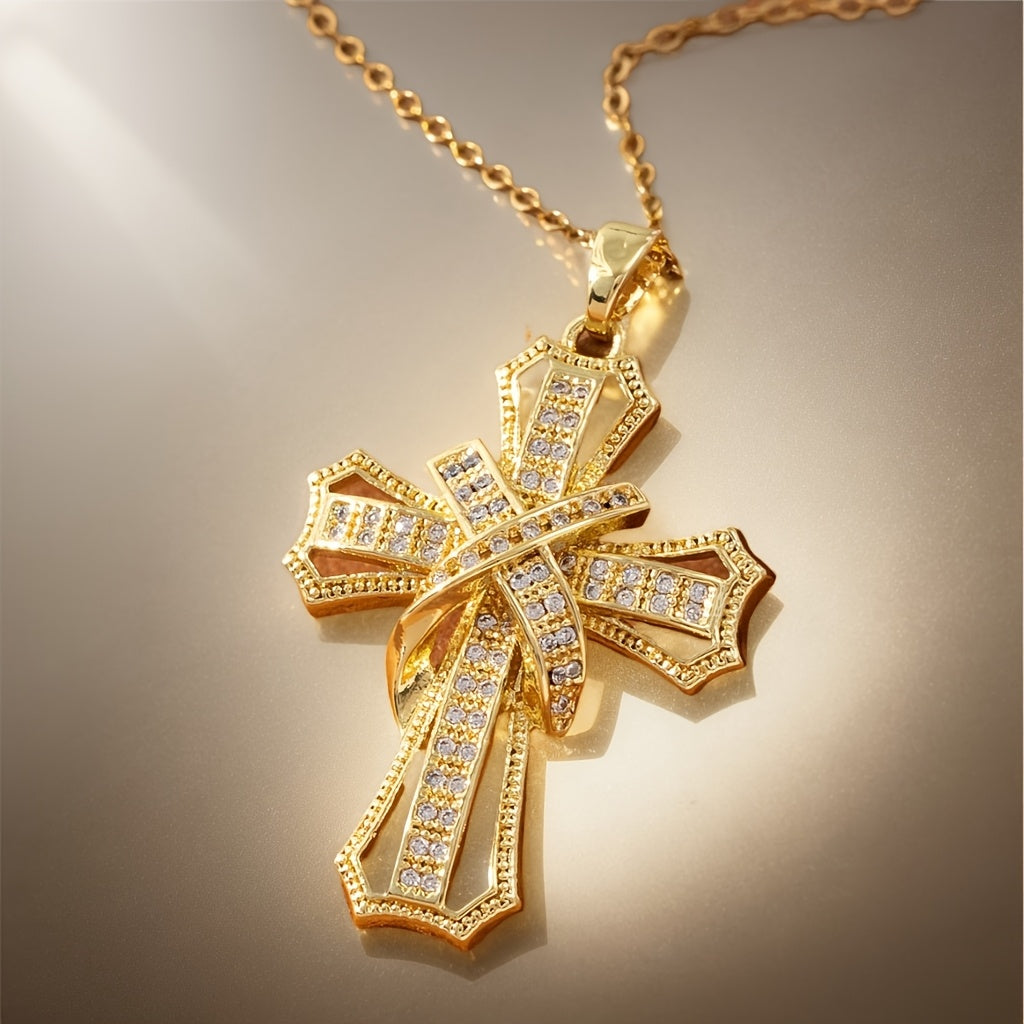 Collana con pendente a croce radiante | Oro