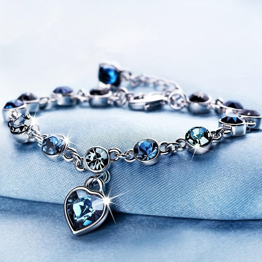 Bracciale a Cuore di Pietra Blu Chéri