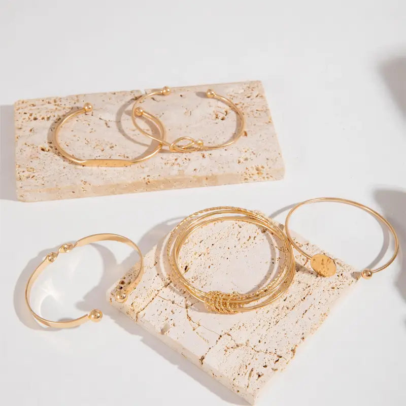Set di Braccialetti Eleganza Annodata | Oro