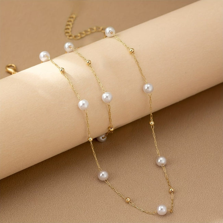 Set di Gioielli con Catena di Perle Delicate