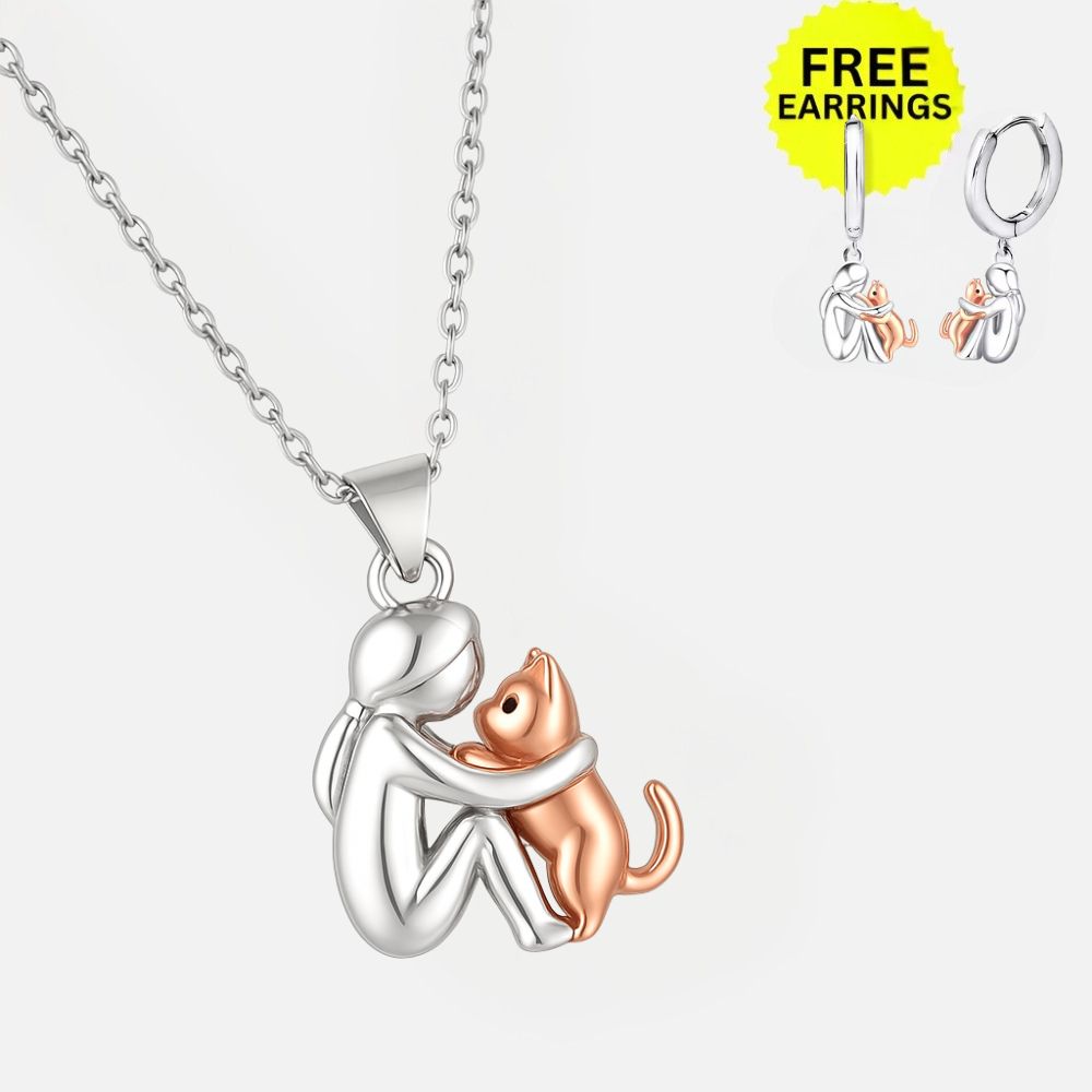 Collana con Ciondolo a Forma di Gatto con Orecchini in Omaggio – Offerta a Tempo Limitato