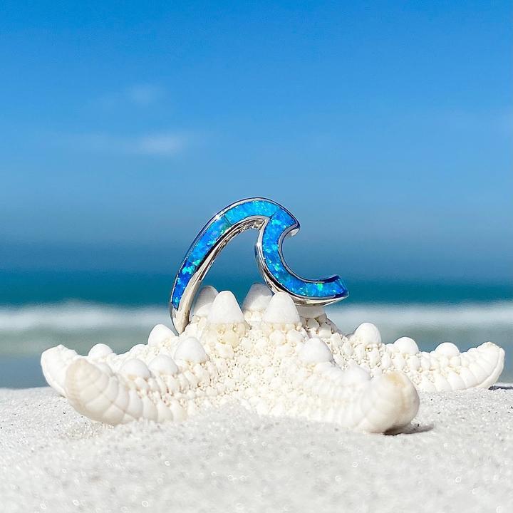 Anello Onda del Mare in Opale e color argento