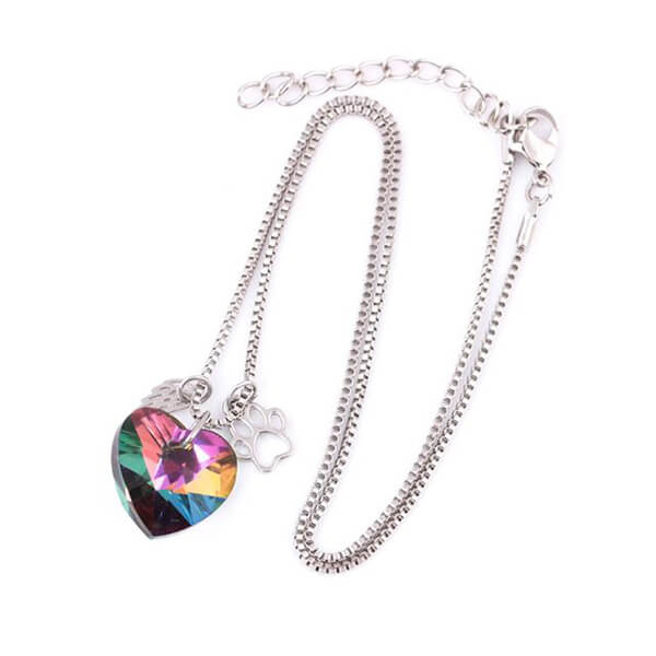 Collana Memoriale Arcobaleno con Ciondolo a Cuore
