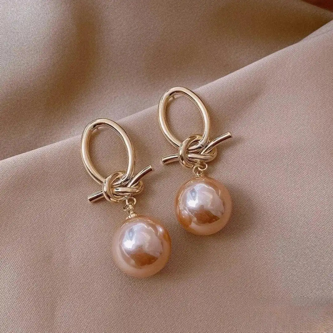 Orecchini a Goccia di Perla Rosa Eleganti