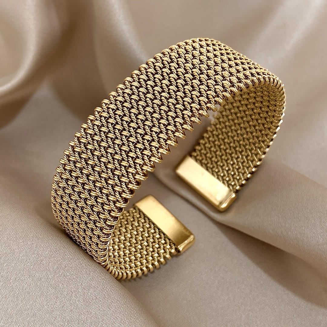 Bracciale Intrecciato Regolabile Placcato Oro