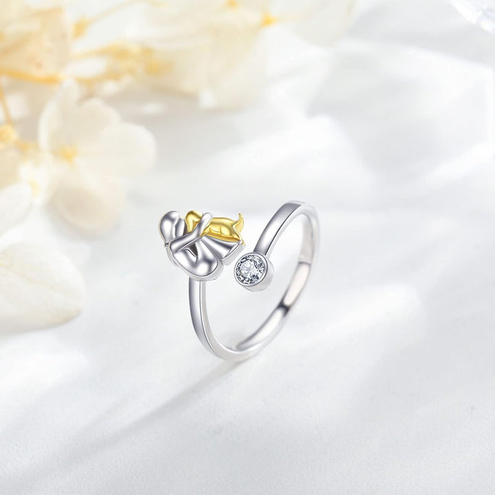 Anello color argento con Zirconia – Regolabile e Fatto a Mano