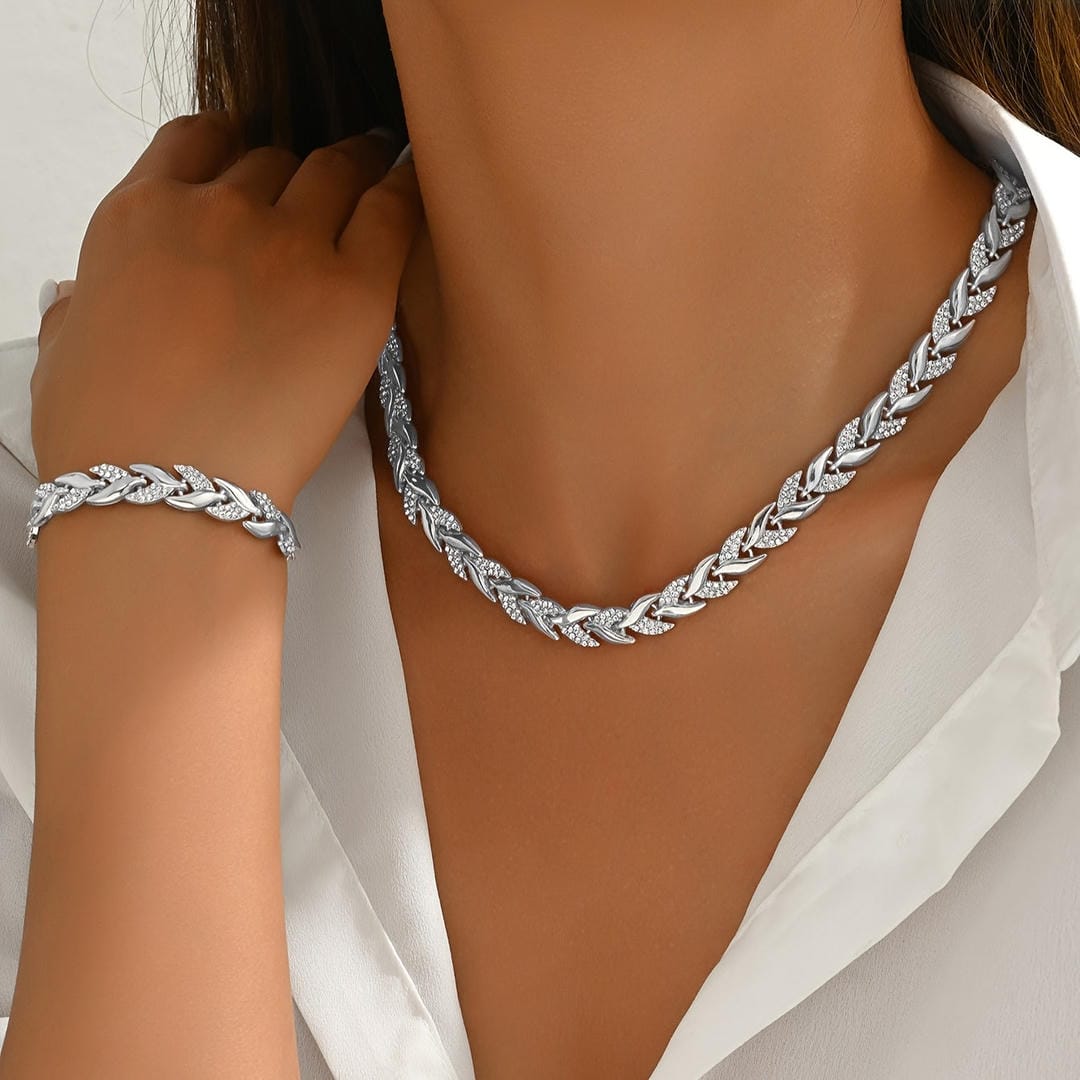 Set Elegante in Vetro con Strass a Coda di Pesce
