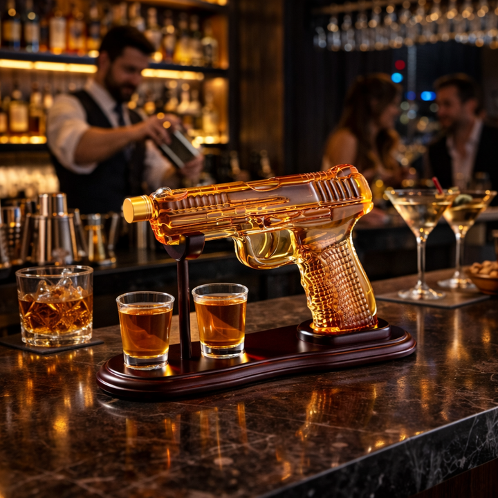 Bottiglia di Whisky – Edizione Set Arma con Bicchieri
