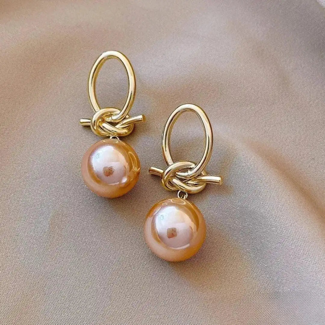 Orecchini a Goccia di Perla Rosa Eleganti