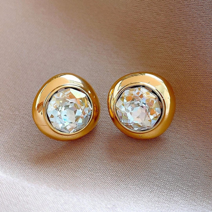 Orecchini in Zirconia Rotondi Oro Senza Tempo