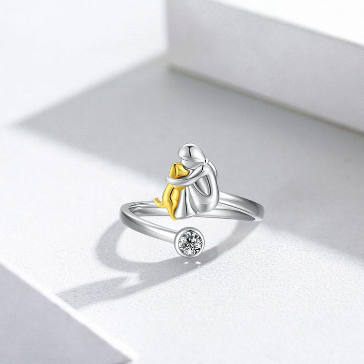 Anello color argento con Zirconia – Regolabile e Fatto a Mano
