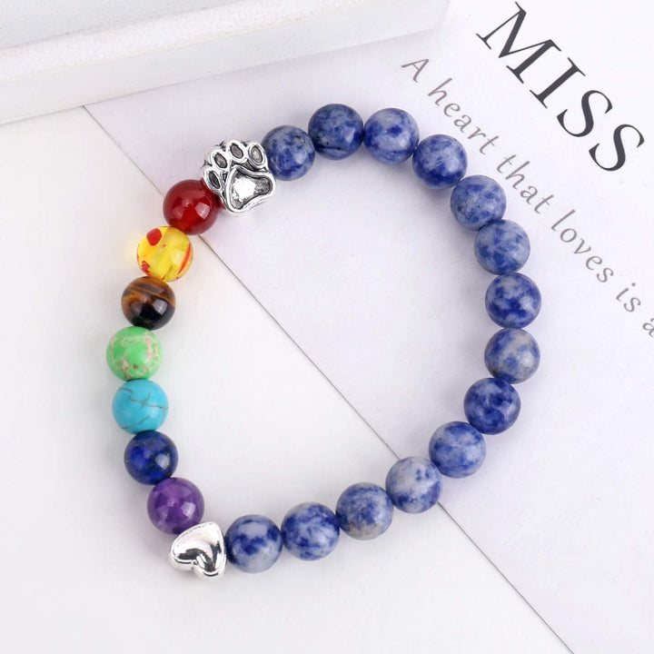 Bracciale Memoriale Ponte Arcobaleno – Regalo con 7 Perle Chakra per la Perdita di un Animale