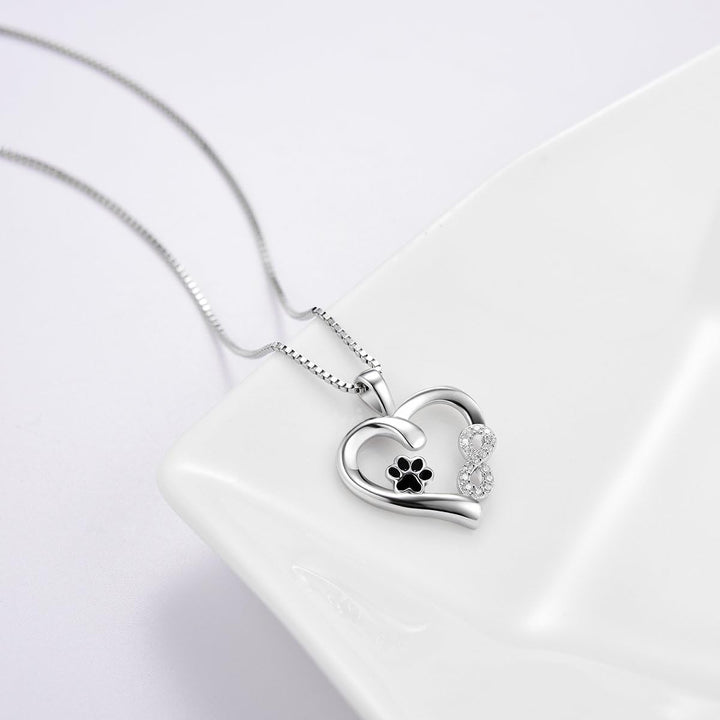 Collana con Zampa e Cuore con Charm Infinito