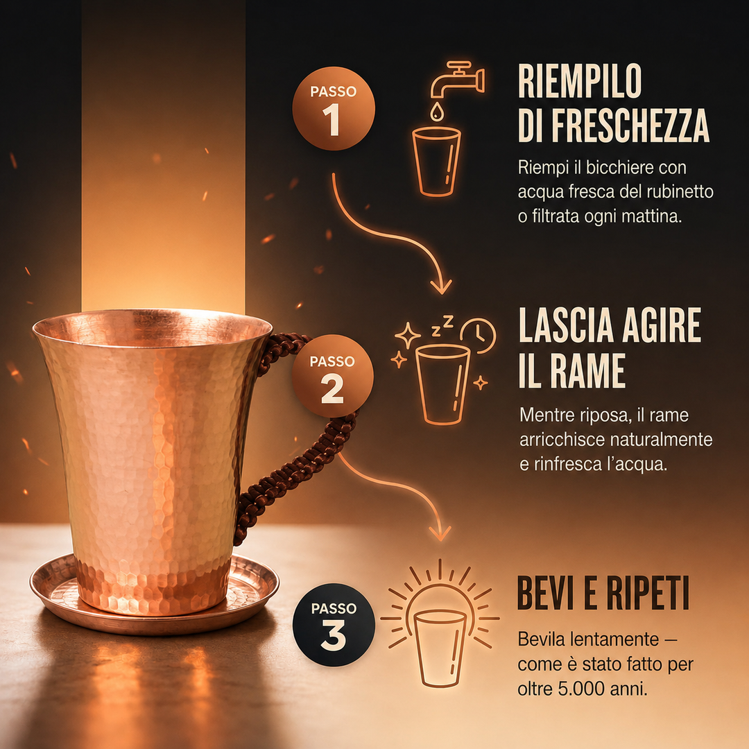 Tazza e Piattino in Rame Puro di Lucia & Mila