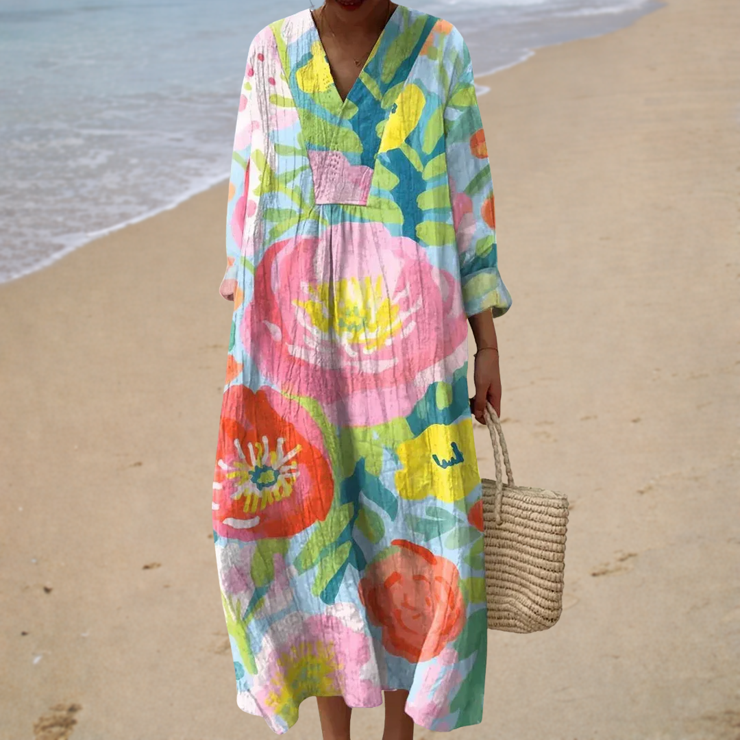 Élise | Abito Lungo Floreale Bohemien