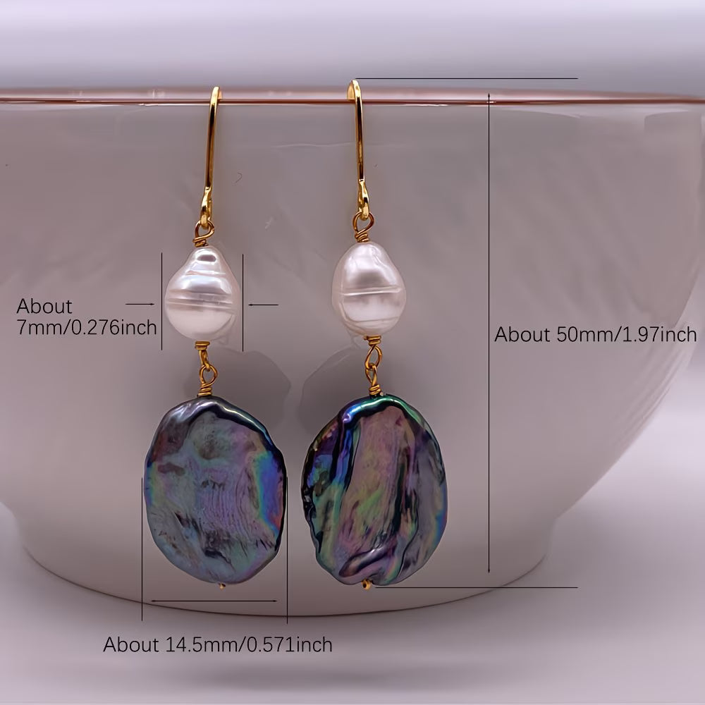 Orecchini a goccia in perla pavone