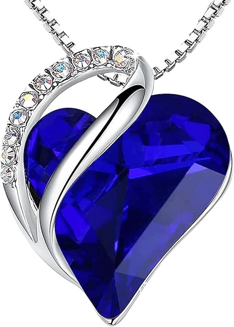 Collana Infinity Heart con Pietra Blu