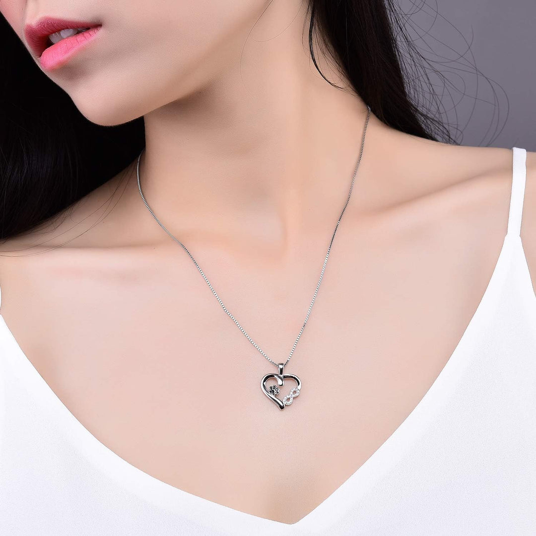 Collana con Zampa e Cuore con Charm Infinito