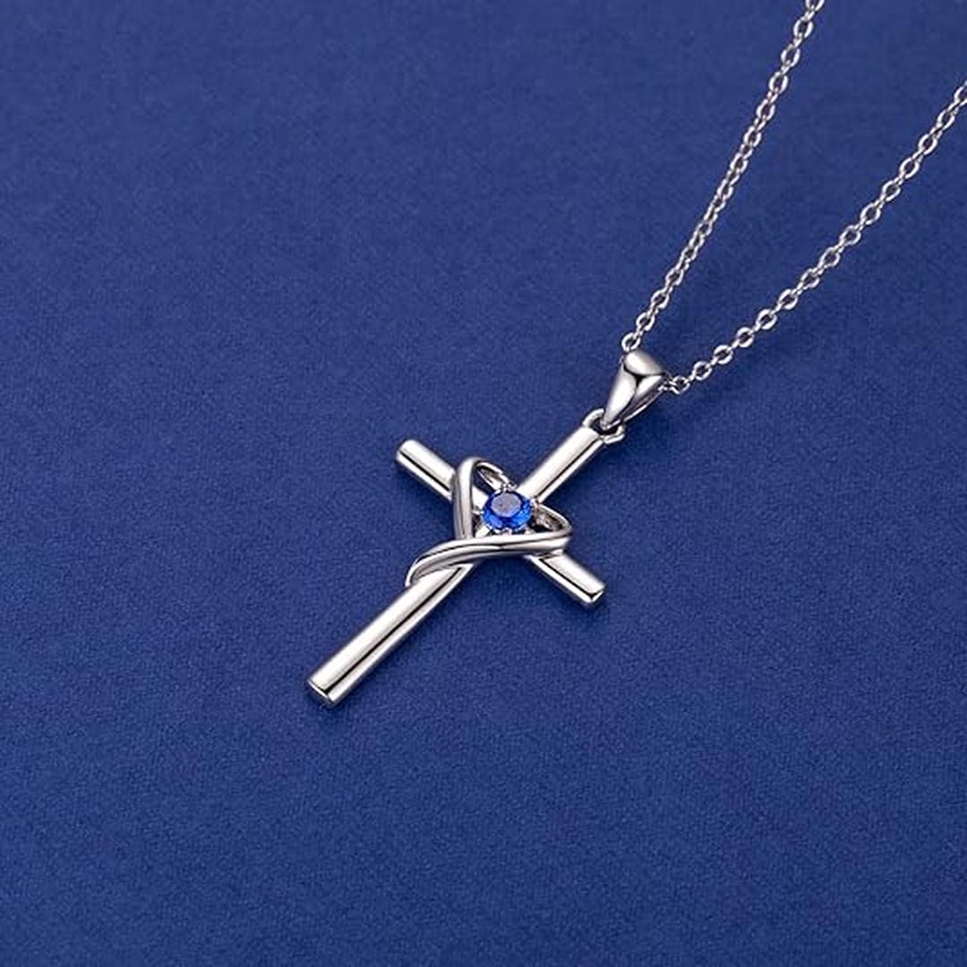 Collana a Croce in Pietra Blu