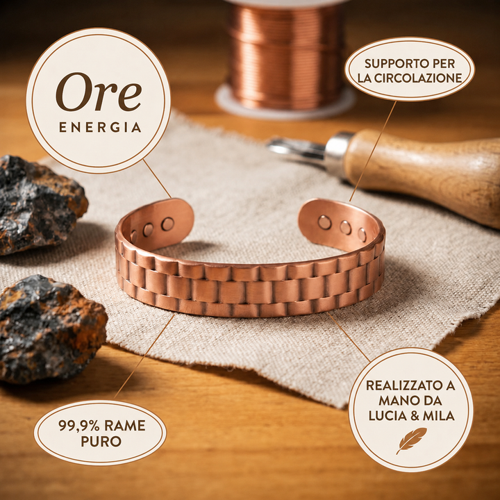 Bracciale in Rame per Uomo di Lucia & Mila - Ore