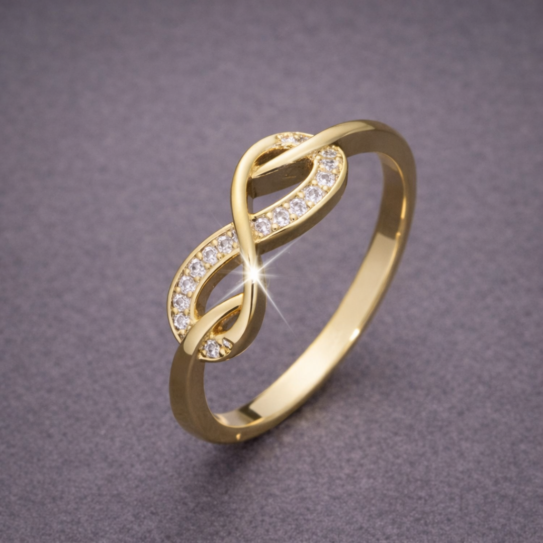 Anello con Catena color oro Infinito