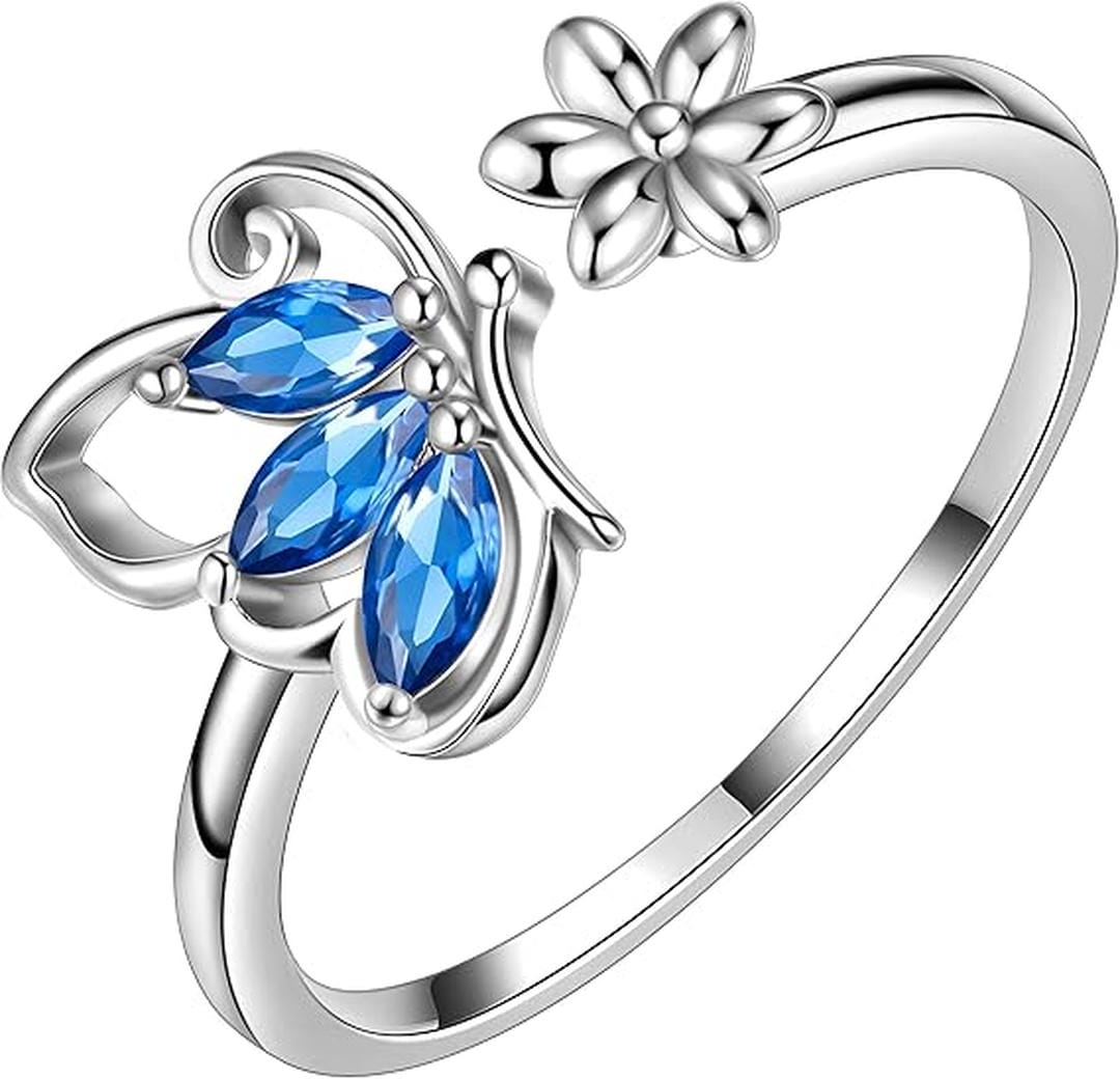 Anello Farfalla in Pietra Blu