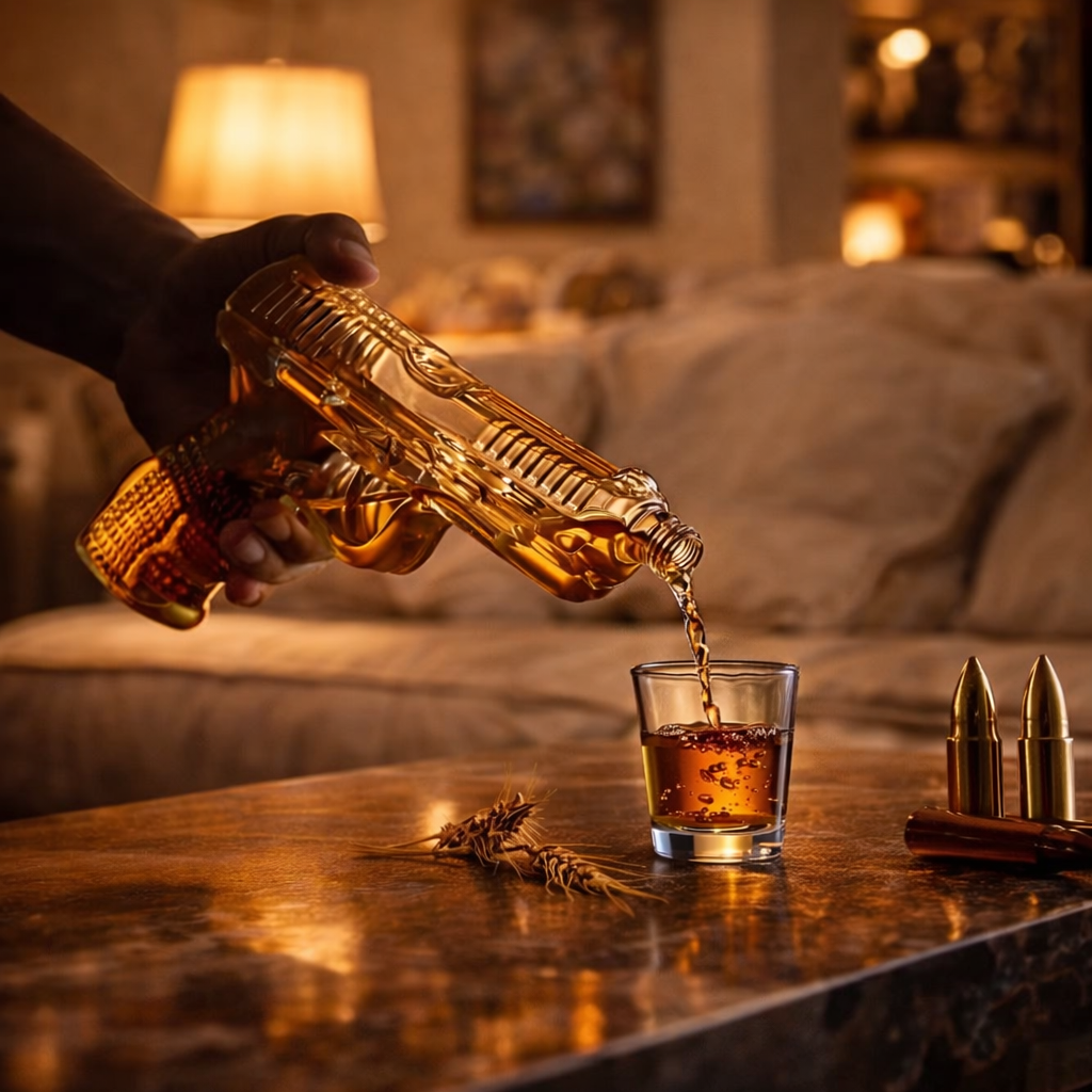 Bottiglia di Whisky – Edizione Set Arma con Bicchieri