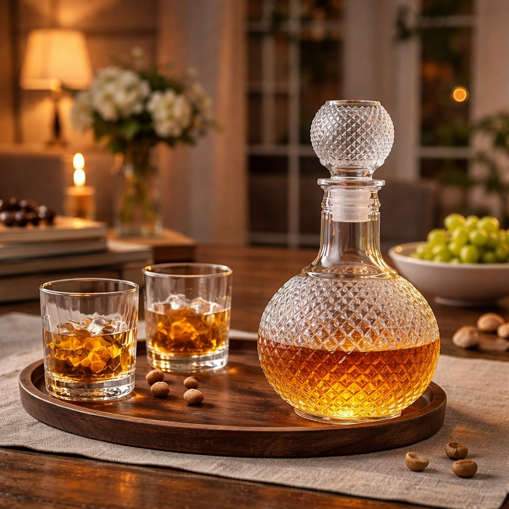 Bottiglia di Whisky – Edizione in Cristallo Tagliato con Tappo