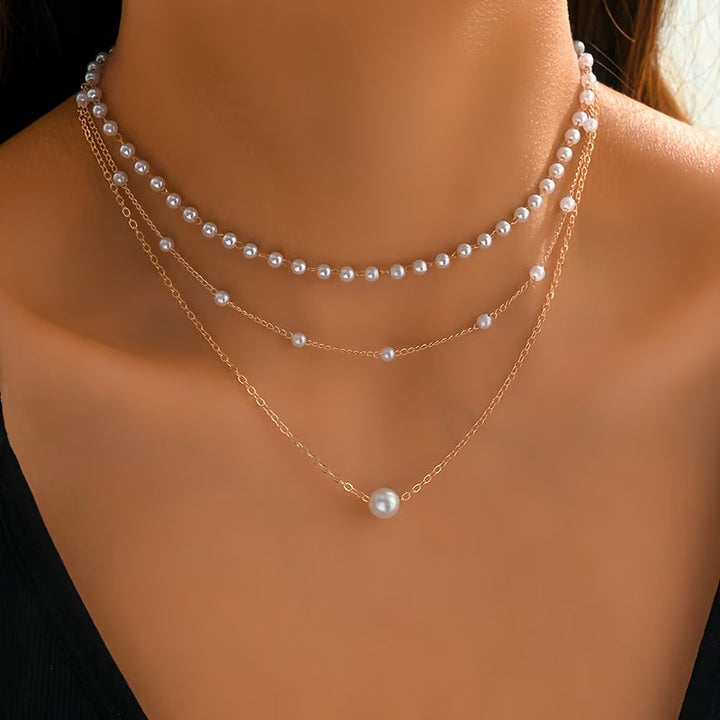 Set di Collane a Strati con Perle Trinity