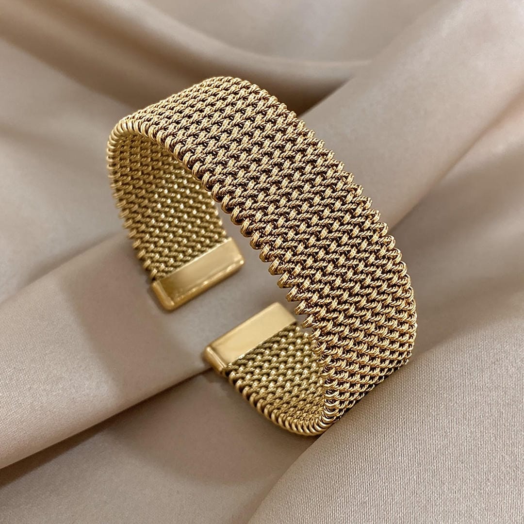 Bracciale Intrecciato Regolabile Placcato Oro