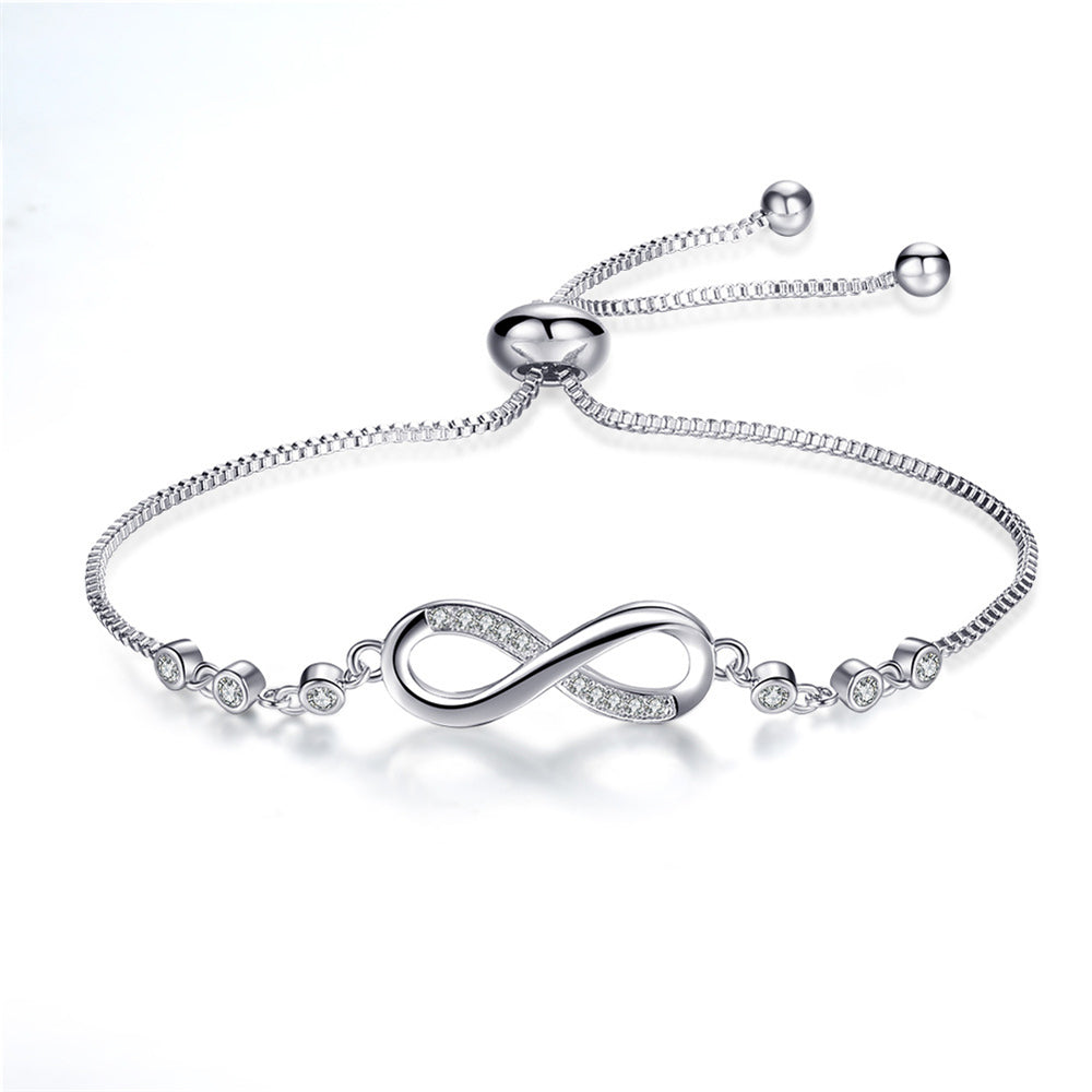 Bracciale Infinito Regolabile color argento