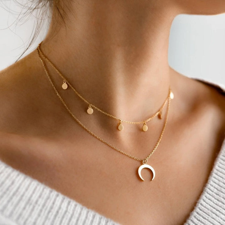 Collana a Forma di Luna color oro