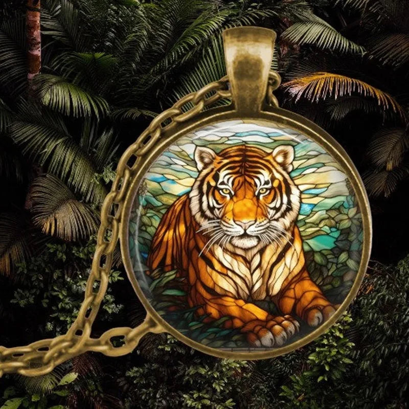 Collana con pendente in vetro Animale Spirito della Foresta