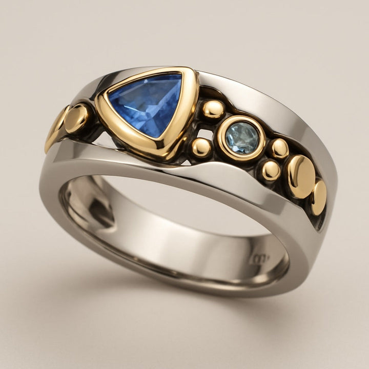 Anello di Cristallo Blu Vintage