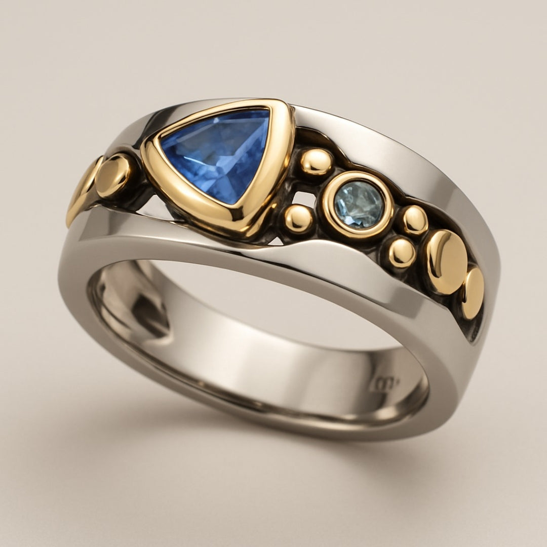 Anello Vintage in Cristallo Blu
