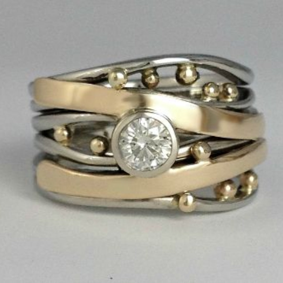 Anello in Zirconia Incastonata Oro Vintage