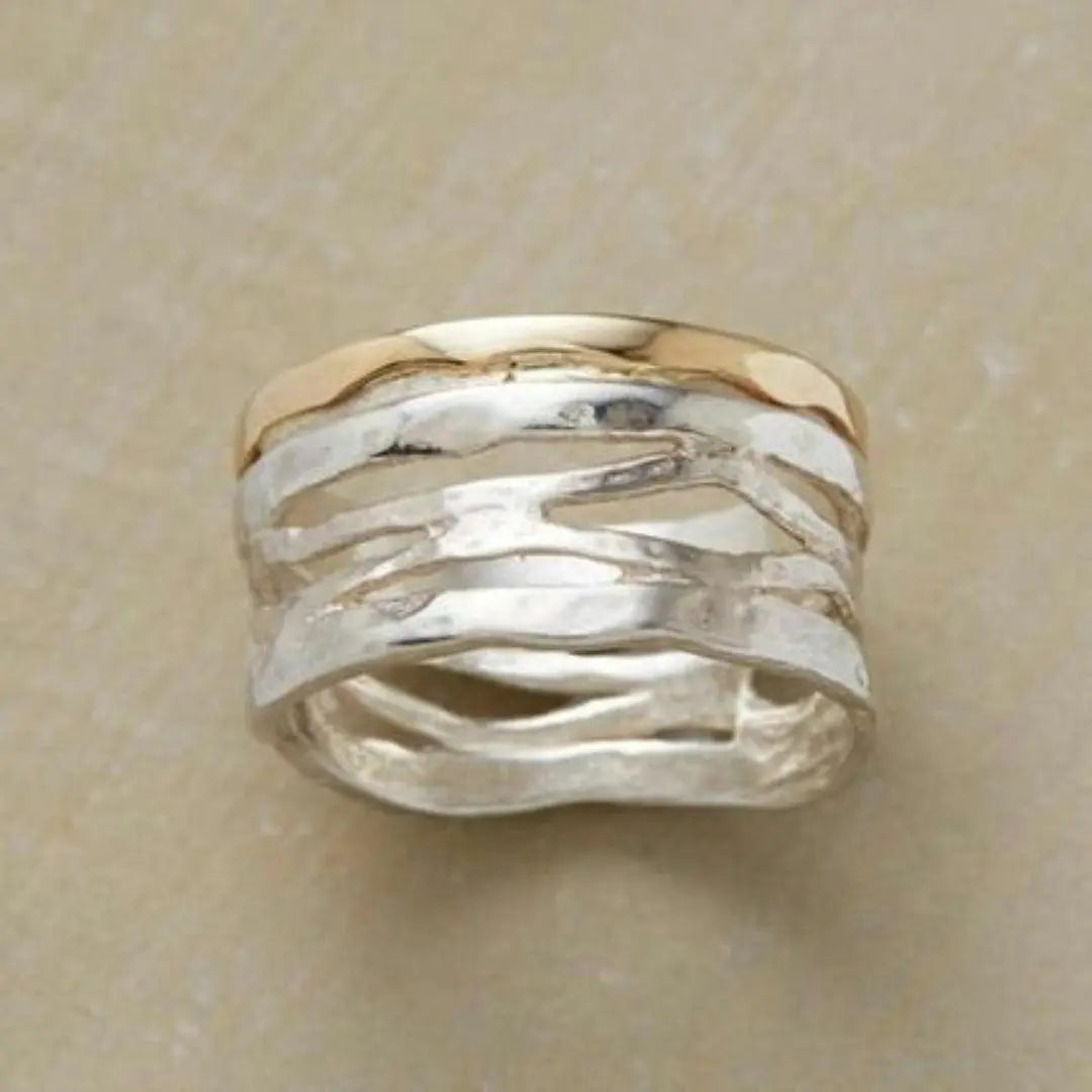 Anello Vuoto Vintage color oro e color argento