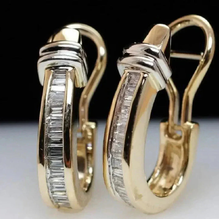 Orecchini vintage color oro e diamanti