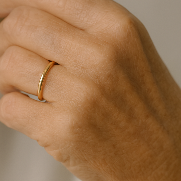 Anello semplice color oro e color argento