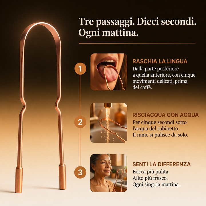 Raschietto per la Lingua in Rame Puro