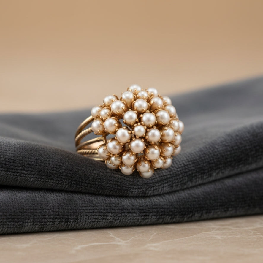 Anello in Oro con Perla Incastonata Classica