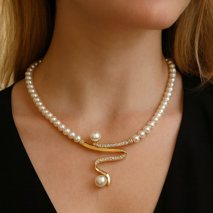 Set di gioielli Elegante Wave Pearl