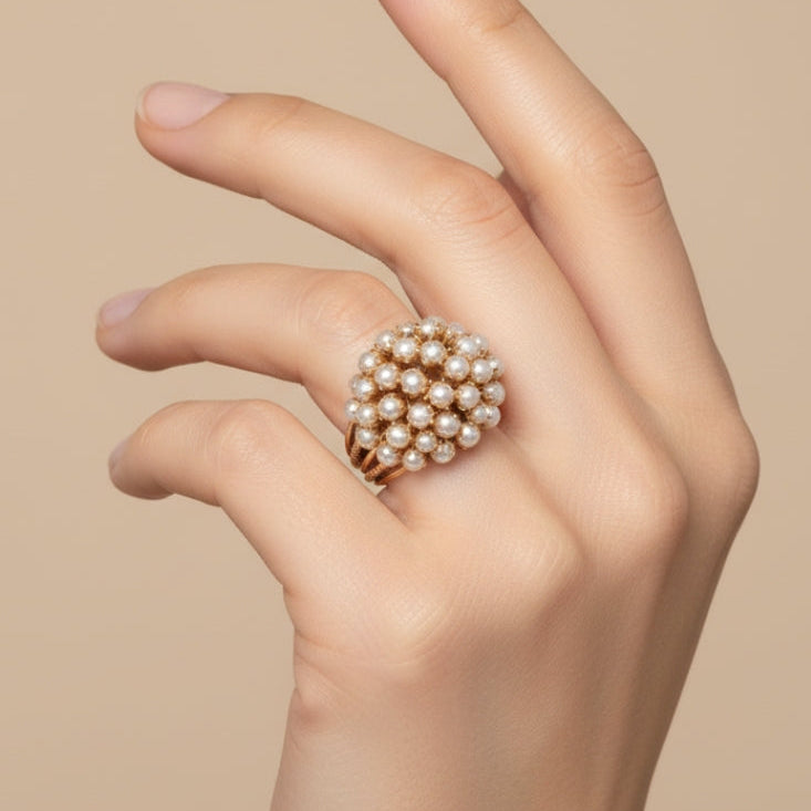 Anello con Perle Incastonate