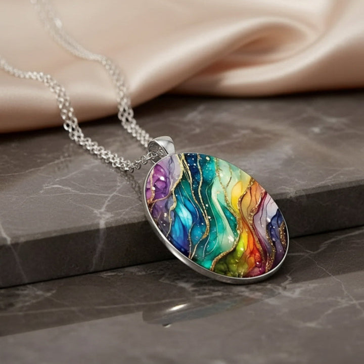 Collana di Pietre Colorate e Rotonde