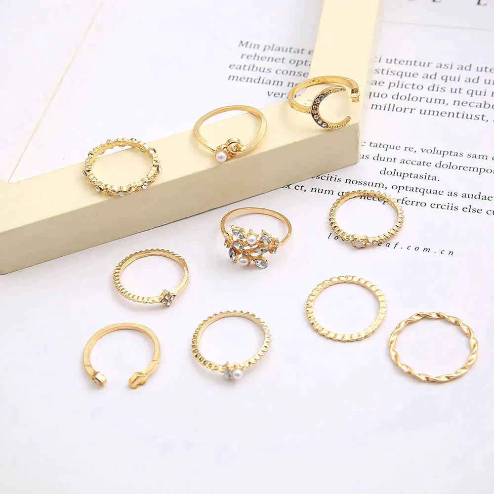 Pacco da 10 Anelli Bohemien color argento e color oro Placcato