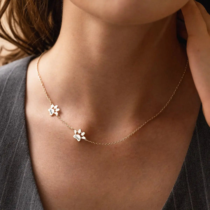 Collana Personalizzata con Nome di Zampa – Zampe Separate