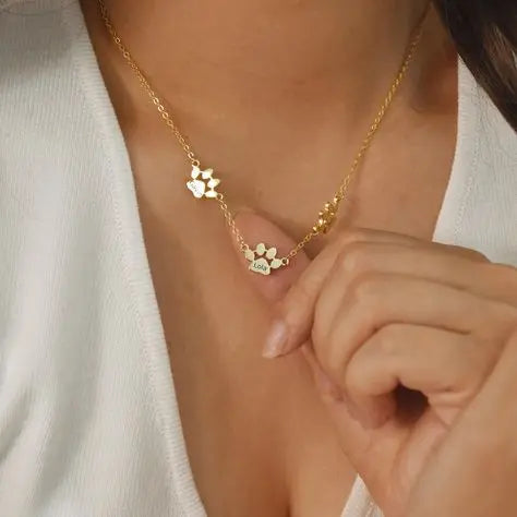 Collana Personalizzata con Nome di Zampa – Zampe Separate