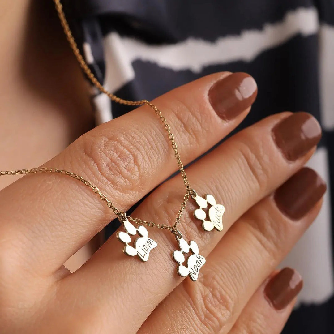 Collana Personalizzata con Nome di Zampa – Zampe Separate